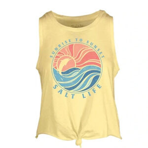 🦋B2G1🦋SALT LIFE Yellow SUNRISE TO SUNSET Muscle Tank Top NWOT